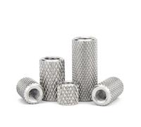 SINEKY 2/5 pz Rotondo Zigrinato Accoppiamento Dado M3 M4 M5 M6 M8 M10-M16 in Acciaio Inox Lungo Estensione Pollice Stringere Dadi(D10xM6x20 (5pcs))
