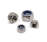 SINEKY 5/10/50pcs Mano Sinistra Filettatura M4 M5 M6 M8 M10 M12 M16 in Acciaio Inox 304 Ruota Inversa Esagonale Inserto in Nylon Autobloccante Dado Nylock Controdado(Size:2pcs M14)