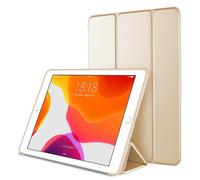 Sinfonia Romantica: Custodia in pelle dorata per Apple iPad 9,7 pollici 2018/2017, supporto a libro sottile con retro satinato traslucido, angoli