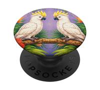 Sinfonia tropicale con cacatua e fiori PopSockets PopGrip Adesivo
