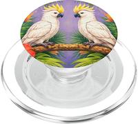 Sinfonia tropicale con cacatua e fiori PopSockets PopGrip per MagSafe