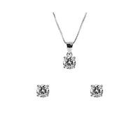 Sinfonie Set Parure Collana Punto Luce ed orecchini in Argento 925% E ZIRCONI 0.7 Pendente ED Orecchini Punto Luce
