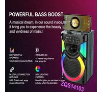SING-E ZQS14103, con radio FM, supporto scheda TF/USB, super bassi, altoparlante per karaoke con luce RGB per DJ da esterno ABS