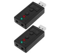 SING F LTD 2pcs USB 2.0 Virtual 7.1 Canali Stereo Audio Adapter Scheda Audio Esterna con 3.5mm Audio e Microfono Port Adatto per Desktop Laptop con Porta USB