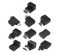 SING F LTD Kit di 10 adattatori HDMI misti, da HDMI a mini HDMI/Micro HDMI femmina maschio placcato oro interfaccia convertitore connettore