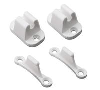 Sing F LTD - Set di 2 fermaporta a forma di T, in plastica bianca, per camper, camper, roulotte, camper