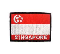 Singapore bandiera - Toppe termoadesive Patch Toppa ricamate, misura: 4,8 x 7 cm
