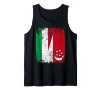 Singapore Italia Bandiera Amicizia | Singapore Canotta