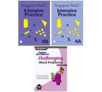 Singapore Math 3 Books Set for Grade 4, Intensive Practice 4A & 4B and Challenging Word Problems, Paperback Workbooks (Primary Mathematics Us Edition)