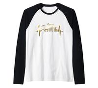 Singapore Skyline Battito del Cuore Asiatico Amo Singapura Maglia con Maniche Raglan