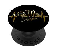 Singapore skyline Battito del cuore Asiatico Amo Singapura PopSockets PopGrip Adesivo