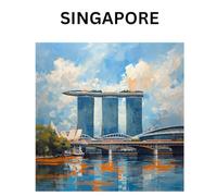 Singapore Skyline Notebook | Modern Travel Diary, Writing Notebook, and Gift for City Lovers