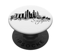 Singapore Skyline Sagoma dell'Asia Amo I Love Singapore PopSockets PopGrip Adesivo