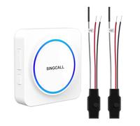 SINGCALL Doorbell Set di estensione radio Inoltro del segnale per campanelli esistenti con 32 Suonerie Volume 0-100dB per casa/garage/appartamento, 1 ricevitore portatile a LED + 2 convertitore radio
