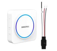 SINGCALL Doorbell Set di estensione radio Inoltro del segnale per campanelli esistenti con 32 Suonerie Volume 0-100dB per casa/garage/appartamento, 1 ricevitore portatile a LED + 1 convertitore radio