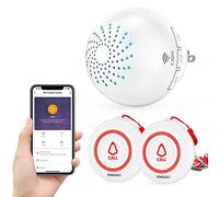 SINGCALL Tuya Wifi System di chiamata d'allarme, Sistema di allarme | antipanico a lungo raggio per anziani/pazienti/disabili, 1 ricevitore+2 Pulsanti di chiamata