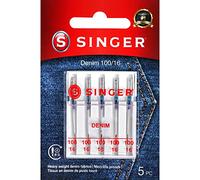 SINGER Aghi per macchina da cucire denim, misura 100/16 - 5 pezzi