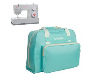 SINGER®, Borsa per il trasporto di macchine da cucire e tagliacuci, crema/verde acqua