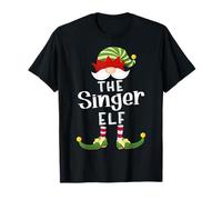 Singer Elf Gnomi Elfi di Natale Elfo Maglietta
