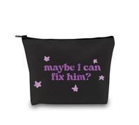 Singer Merch Singer Borsa per il trucco con scritta "Maybe I Can Fix Him", con cerniera, per i fan del cantante, regalo acido, borsa per album, testi musicali, Fix Him-py2, MB