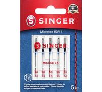 SINGER Needles SGR Mach Microtex 5 PK Aghi per Macchina da Cucire, Taglia 90, 90/14, 5 unità