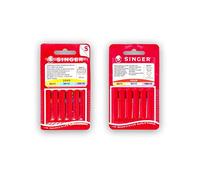 Singer - Set di 2 confezioni di aghi per macchina da cucire, universali e per lavoro a maglia (ed elastico) 2020 2045 (822R - 848R), spessori assortiti, sistema 130/705 H