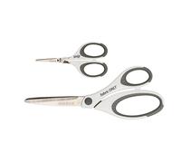 SINGER Sewing And Detail Scissors Set di Forbici con Impugnatura Comoda, 10,2 cm e 21,6 cm, Gomma e Acciaio Inossidabile, Rosa/Bianco, Confezione da 2, 2 unità
