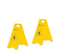 Singercon Cartello Pavimento Scivoloso Segnale Pavimento Bagnato CON.WS-01WF-SET1 (Set da 2 pezzi, Plastica, Giallo, Pieghevole)
