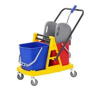 Singercon CON.CT-2X Carrello Secchio Lavapavimenti Professionale con Strizzatore (40 Litri, Materiale: Plastica, Ruote in gomma)