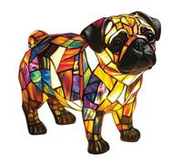 SingHao Lampada Corgi 2D e lampada carlino, regali Bulld/og francesi, luce notturna artistica della serie di cani, decorazione della scrivania di casa, lampade da tavolo a LED a tema animale domestico