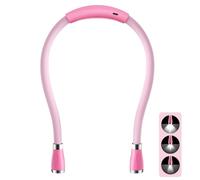 SingHong Neck Book Light LED Reading Lamp USB Rechargeable, Hands Free, 4 LED Bulbs, 4 Adjustable Brightness, for Reading in Bed or Reading in Car Lamp (Pink)