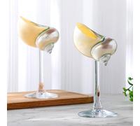Singhoow 2 calici da vino con conchiglia, bicchieri da vino per matrimoni, martini, cocktail, bicchieri da bere, calici per compleanni, matrimoni, spiaggia, damigelle, anniversari, feste (base