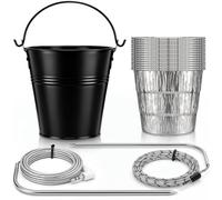 Singhoow Secchio per grasso per griglia a pellet con 15 fodere in alluminio e sonde di ricambio per carne, confezione da 2 tappi da 3,5 mm, compatibile con Traeger per affumicatore, barbecue