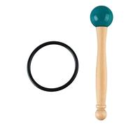 Singing Bowl Mallet with Wood Handle and Rubber Head, Percussion Stick for Crystal Singing Bowls, Clear Resonant Sound Mallet with Extra Rubber Ring for Meditation and Healing (Verde)