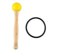 Singing Bowl Mallet with Wood Handle and Rubber Head, Percussion Stick for Crystal Singing Bowls, Clear Resonant Sound Mallet with Extra Rubber Ring for Meditation and Healing (Gialla)