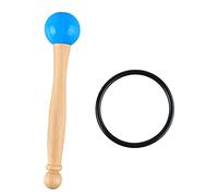 Singing Bowl Mallet with Wood Handle and Rubber Head, Percussion Stick for Crystal Singing Bowls, Clear Resonant Sound Mallet with Extra Rubber Ring for Meditation and Healing (Blu)