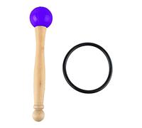 Singing Bowl Mallet | Wood Handle & Rubber Head for Clear Sound | Percussion Stick for Crystal Singing Bowls/Mindfulness/Yoga | with Rubber Ring (Purple)