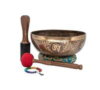 Singing Bowl Nepal Ciotola tibetana fatta a mano per meditazione, guarigione e terapia musicale, 30,5 cm mantra scolpito yoga ciotola