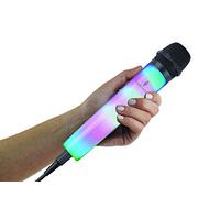 Singing Machine SMM225BK Microfono unidirezionale cablato con luci da discoteca a LED, nero