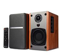 SINGING WOOD BT25 Altoparlanti da scaffale alimentati Bluetooth per Giradischi con Amplificatore Integrato -2 ingressi AUX -Telecomando a Tutte Le funzioni-50 Watt RMS (Legno di faggio)