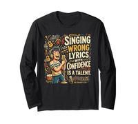 Singing Wrong Lyrics with Confidence Karaoke Party Singer Maglia a Manica