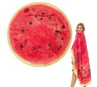 SingingWang Coperta Pizza, Coperta Rotonda, Morbida e Soffice Blanket per Tutte le Stagioni, Coperte Pile Spesso e Accogliente, Plaid Divano Ideale per Camera da Letto, Soggiorno (Anguria, 120cm)