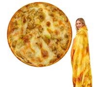 SingingWang Coperta Pizza, Coperta Rotonda, Morbida e Soffice Blanket per Tutte le Stagioni, Coperte Pile Spesso e Accogliente, Plaid Divano Ideale per Camera da Letto, Soggiorno (Formaggio, 120cm)