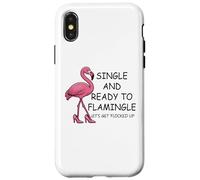Single and Ready to Flamingle Flamingo Let's Get Flocked Up Custodia per iPhone X/XS
