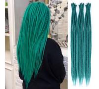 Single Dreadlock Extensions 24 Inch Castleton Green Dreads Set Synthetic Hippie Style Dreads 30 Strands Handmade Dreads(24Inch Straight,BD#)