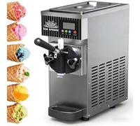 Single Flavor Commercial Ice Cream Maker, Commercial Soft Serve Ice Cream Machine, 4 A 5L/H, Controllo LCD, Pulizia Automatica, Acciaio Inossidabile, Macchina Da Banco, Per Casa(Gray)