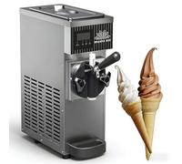 Single Flavor Commercial Ice Cream Maker, Macchina Per Gelato Soft Commerciale, 450W, 4 A 5L/H, Pulizia Automatica, Schermo Touch LCD, Maker Di Gelato Soft Per Bar Snacks E Ristoranti(Gray)
