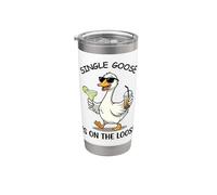 Single Goose Is On Loose Fun Summer Vibes Duck Design Bicchiere termico in acciaio inox doppia parete