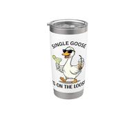 Single Goose Is On Loose Fun Summer Vibes Duck Design Bicchiere termico in acciaio inox doppia parete