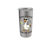 Single Goose Is On Loose Fun Summer Vibes Duck Design Bicchiere termico in acciaio inox doppia parete